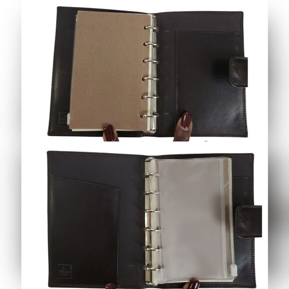 Fendi Zucca Agenda Wallet Planner Brown‎ Black Jacquard Leather Vtg - Picture 3 of 8
